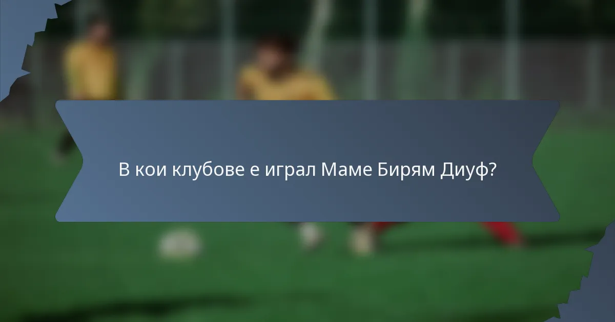 В кои клубове е играл Маме Бирям Диуф?